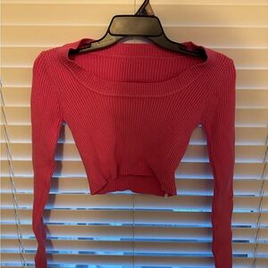 SHEIN Fuchsia Ribbed Crop Top